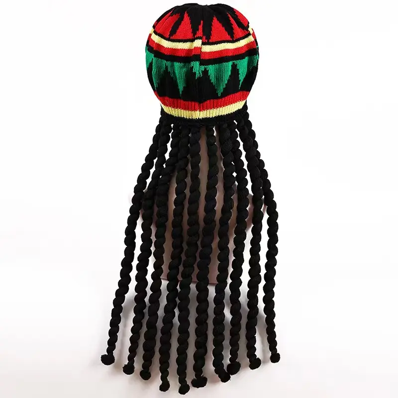 Vente en gros bon marché Chapeau rasta au crochet à la mode unisexe Chapeaux béret jamaïcains personnalisés au crochet