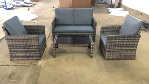 Ensemble <span class=keywords><strong>de</strong></span> canapé en rotin 4 pièces tout temps - Meubles <span class=keywords><strong>de</strong></span> <span class=keywords><strong>jardin</strong></span> imperméables pour <span class=keywords><strong>salon</strong></span> et terrasse extérieurs - Product Image 3