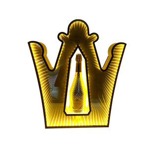 Type <b>Light</b> <b>Led</b> Illuminated <b>Bar</b> Stand Ace Of Spades Shape Mirrored Yellow <b>Light</b> Wine Rack For Party Modern Design - Product Image 5