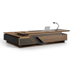 ML Escritorio de oficina ejecutivo de lujo moderno Marrón MDF Madera 5 años de garantía para uso doméstico y comercial - Product Image 5