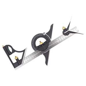 Ajustable 300mm/12 pulgadas multifuncional derecho ingeniero herramienta de medición conjunto de combinación cuadrada regla de ángulo niveles producto - Product Image 5