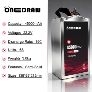 Batterie semi-solide 45000mAh 22.2V 6S 15C pour pulvérisateur agricole, drone UAV, haute capacité, charge rapide, longue durée de vol - Product Image 4