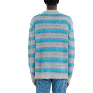 เสื้อสเวตเตอร์ไหมพรมลายทางสีตัดกันแฟชั่นคุณภาพสูงสำหรับผู้ชายฤดูหนาว ดีไซน์เนอร์ แบรนด์ดัง สไตล์ลำลอง - Product Image 5