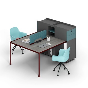 Modern Design Cubicle Office Workstation Furniture 4 Person Work Station with Storage Cabinet - Product Image 6