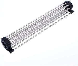 High Quality Roll Up Dish Drying Rack Over Sink Drainer Triangle Shelf For Kitchen Drying Rack Storage Organizer