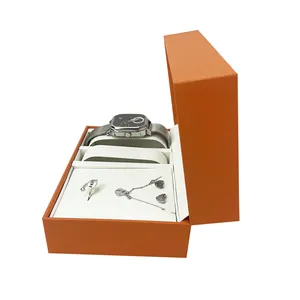 Kotak kemasan perhiasan toko kemasan tampilan jam tangan pintar OEM logo kustom kotak Jam kulit pu warna mewah