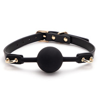 Ball Gag en Silicone Noir Haut de Gamme pour Entraînement Érotique – Article Très Demandé