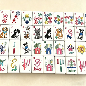 Fichas de Mahjong para Amantes de Mascotas, Caras de Cachorros Divertidas, Colibrí, Flor, Pintadas a Mano, Estilo <span class=keywords><strong>Americano</strong></span>, Miss Oh My Style OEM - Product Image 1