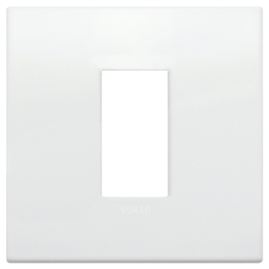 Plaque d'interrupteur mural Vimar 9,7x9,7 cm Blanc mat Design classique - Product Image 1