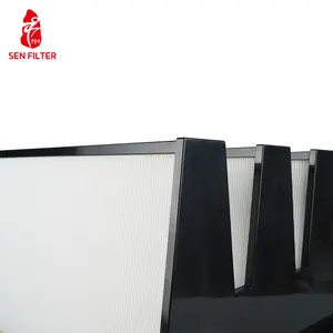 Mini lipit H13 V Bank penyaring udara HEPA Filter untuk ruang pembersih Laminar Flow hood lemari penyaring hepa dan laboratorium