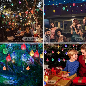 11.89 mètre 100 grande ampoule <span class=keywords><strong>boule</strong></span> de cristal <span class=keywords><strong>solaire</strong></span> guirlandes lumineuses <span class=keywords><strong>boule</strong></span> à bulles guirlandes lumineuses solaires pour <span class=keywords><strong>jardin</strong></span> - Product Image 5