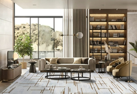 Abstract Ink Painting Style Living Room Rug, Luxury Sofa Table Floor Mat, Wear Resistant Large Full Paved Household Carpet