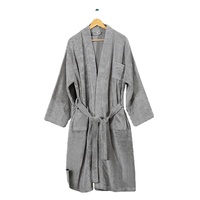 Peignoirs de bain romantiques unis en coton 100% doux et respirant, de luxe, blancs, avec logo d'hôtel 5 étoiles, personnalisables en gros