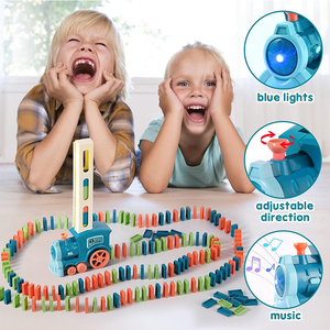 Ensemble de construction de blocs de dominos automatiques en plastique pour enfants, jeu créatif éducatif, train de dominos - Product Image 3