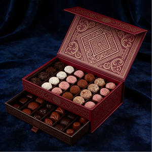 Boîtes à chocolat en carton à double couche avec logo personnalisé, emballage, boîte à chocolat de luxe magnétique - Product Image 1