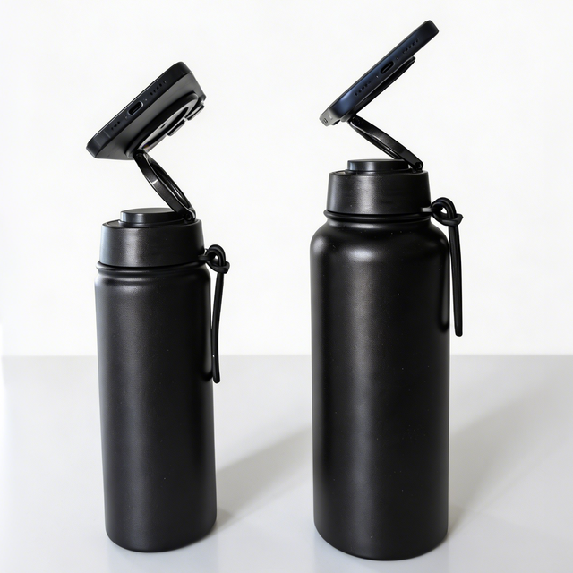 Gym Water Bottle with Phone Holder Custom 18oz Double Wall Stainless Steel Flask Vacuum Thermos Bottle with Phone magsafe Magnet