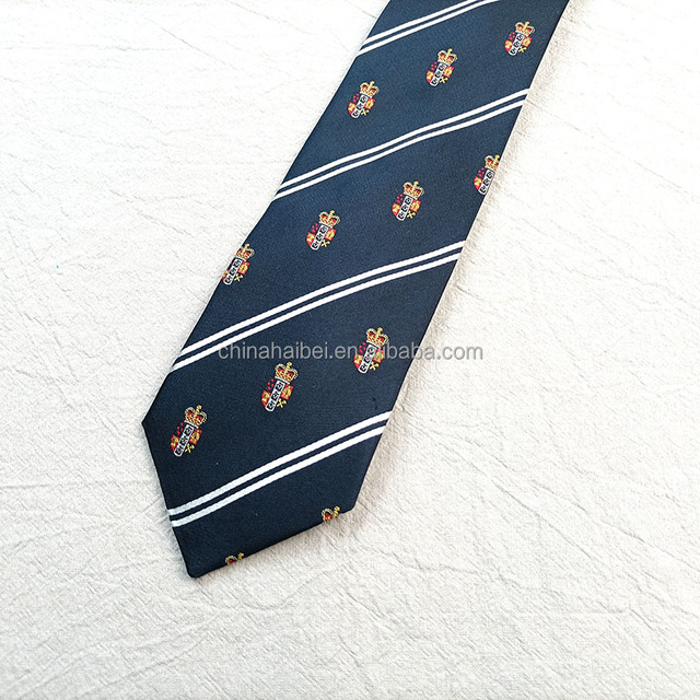 Custom  Label  and Logo Navy Blue Silk Ties Stripes Ties