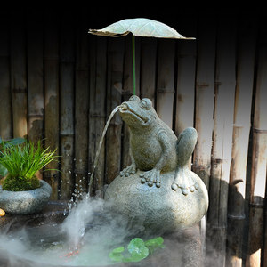 Fontaine de grenouille décorative créative pour aménagement paysager de cour de <span class=keywords><strong>moulin</strong></span> <span class=keywords><strong>à</strong></span> <span class=keywords><strong>eau</strong></span>, dispositif de circulation d'<span class=keywords><strong>eau</strong></span> pour balcon, ornement animal artificiel - Product Image 4