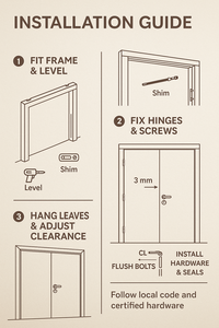 Cửa an ninh chống cháy hiện đại với con dấu khói lửa cho căn hộ bệnh viện tầng hầm khách sạn & trung tâm sử dụng - Product Image 5