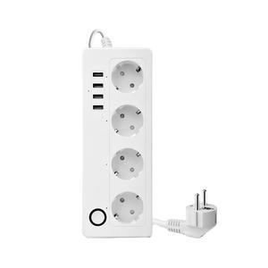 {Manufacturer}Tuya Phone App Remote Control Smart Life Usb Smart Extension EU <b>Socket</b> Wifi Power Strip - Product Image 1