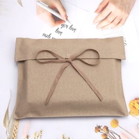 Kantong amplop Linen katun dapat dipakai ulang tas Debu penutup kantung kemasan pakaian kain kasa cetak Logo kustom