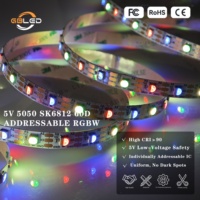 Tira de LED RGBW SK6812 5V 60LEDs/M SMD5050 direccionable individualmente, impermeable, para decoración navideña de jardín exterior, CE RoHS