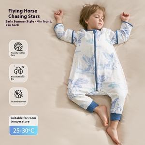 Saco de Dormir Universal para Bebé con Estampado Animal Ecológico, Anti-Patadas, 100% Fibra de Bambú, Cierre de Cremallera para Infantes - Product Image 4