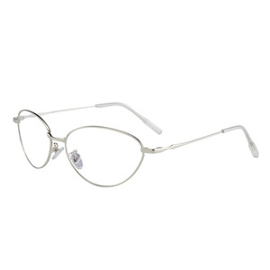 Gafas Ópticas Plateadas con Montura Completa Estilo Ojo de Gato, Lentes Transparentes, Montura Mediana para Mujer 2024 - Product Image 5