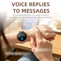 Montres intelligentes pour femmes étanches IP67 HW-L1 Mini Assistant vocal Appel téléphonique Moniteur de fréquence cardiaque Moniteur de santé Montre connectée