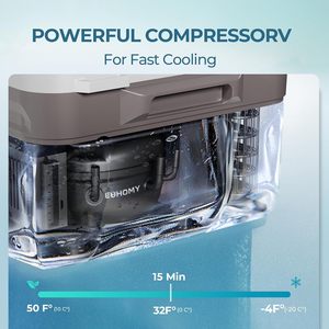 Refrigerador Euhomey de 12 Voltios, Enfriador con Compresor de 12 Cuartos de Galón, Control por Aplicación, Nevera para Auto de 12/24 V CC, 120/240 V CA, Portátil, Gris - Product Image 4