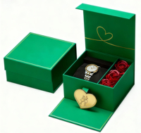 Boîte d'emballage de montre-bracelet de luxe personnalisée, coffret cadeau exquis pour les amoureux, cadeaux surprise pour la Saint-Valentin avec montre, roses, cœur