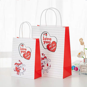 Hotsale logotipo personalizado impreso barato de Día de San Valentín gracias eco bolsa de compras bolsa de papel kraft - Product Image 4