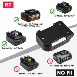 Adaptateur pour Ma kita pour bo sch 18v LI-ion <span class=keywords><strong>batterie</strong></span> 2-en-1 outils électriques et outils de montage de <span class=keywords><strong>batterie</strong></span> ensemble de gadgets avec <span class=keywords><strong>support</strong></span> en plastique - Product Image 2