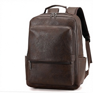 Cross-Border Unisex PU Leather Large-Capacity Business Commute Outdoor Travel Computer <strong>Backpack</strong> Zipper Fits 16-Inch <strong>Laptop</strong> - Product Image 1