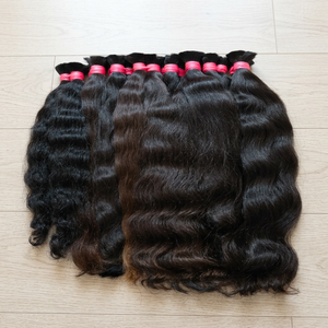 Extension de cheveux vierges du sud de l'Inde Remy perruque à tressage brut avec double trame douce droite/boucles/vague styles cuticule alignée - Product Image 4