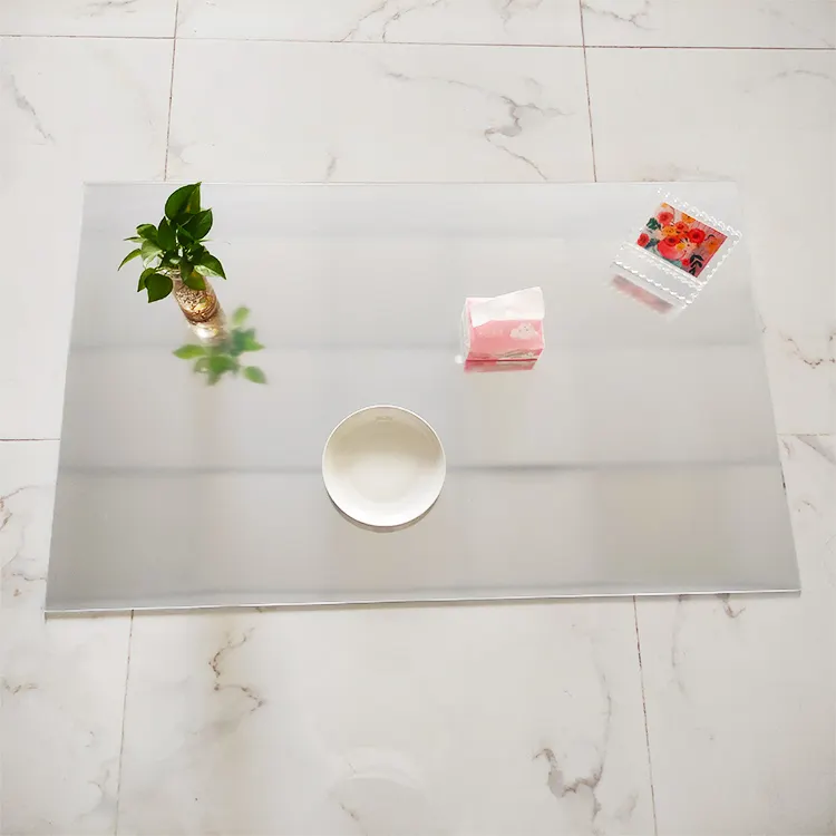 Aangepaste Grote Rechthoekige Heldere Acryl Spiegel Tafel Mat Voor Hotel Bruiloft Tafel Decor