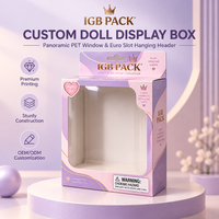 Kotak Display Boneka Lipat Ramah Lingkungan dengan Logo Custom, Kertas Seni Daur Ulang, Kemasan Flat Pack untuk Toko, Kemasan Figur Aksi, Kotak Hadiah