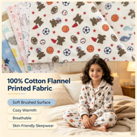 Tissu en flanelle imprimé 100% coton, double brossage, super doux, chaud, respirant, pour pyjamas, chemises, textiles de maison, couvertures