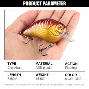 Spinpoler – meilleurs leurres de pêche à <span class=keywords><strong>Crankbait</strong></span> pour bar 7.5cm/15.5g plongée 1.2-1.5m Wobblers Shad appâts artificiels matériel de pêche Pesca - Product Image 3