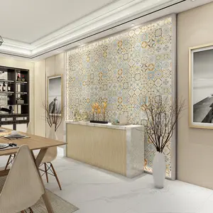 Promotion Price Flower Design Porcelain China Glazed Tiles Rustic Tiles External Wall Interior Tiles 600X600