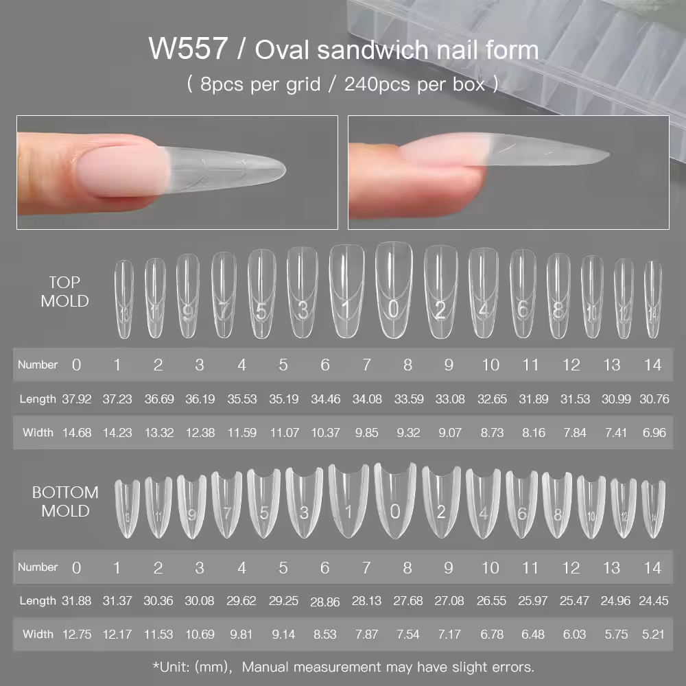 Moule à ongles sandwich ovale W557
