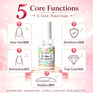 Gel Constructeur Multifonctionnel 5-en-1 Transparent : Base, Top Coat, Renforcement, Soak Off, Gel UV <span class=keywords><strong>Semi</strong></span>-<span class=keywords><strong>Permanent</strong></span> pour Ongles - Product Image 4