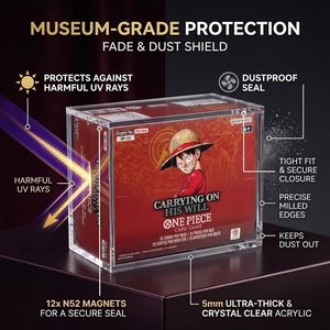 Strong Magnets UV Protection One Pieces Booster Box Acrylic <b>Display</b> <b>Cases</b> Compatible with English One Piece OP-04 to OP-16 - Product Image 5