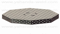 Nouvelle table de soudage octogonale 3D robuste YAHANDA avec fixation rotative à couple élevé, trous D28, pour tour d'éolienne et tuyaux de grand diamètre