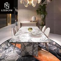 Ensemble de table à manger rectangulaire en marbre au design de luxe européen Mobilier de salle à manger Table pour la maison