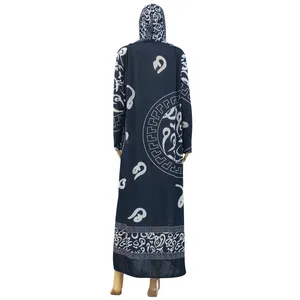 Muslim Factory Hot Wholesale Black Flower Hijab Robe 2023 Islamic Women Modest Elegant Fullcover Dress Abaya Caftan Jilbab Dubai