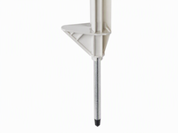 Poteau de clôture électrique renforcé en PP blanc de 1,2 m avec pointe galvanisée, 8 supports pour fils et rubans, pour l'élevage de bétail