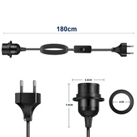 Adaptateurs de douille pour luminaire suspendu LED avec cordon d'alimentation, support de lampe à vis 1,8 m, E26 E27, EU/US, interrupteur, fil, plastique