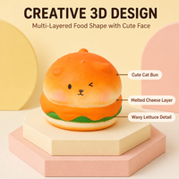 Bestseller Gummi-Bubble-Hamburger Squishy Stressabbau-Gadget Realistisches Lebensmittel-Spielzeug Quetschpuppe Büro-Dekoration Entspannungsspielzeug 14