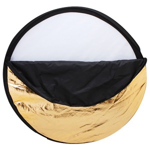 Reflector de luz 5 en 1, multidisco plegable con bolsa, translúcido, plata, oro, blanco y negro, <span class=keywords><strong>43</strong></span> <span class=keywords><strong>pulgadas</strong></span>/110 centímetros - Product Image 1